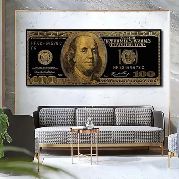 Modulárny Obrázky na Plátne HD Vytlačí Maľby 1 Ks Doláru Bill Peňažné Americká Mena Peniaze Plagát Domov Dekoratívne Nástenné Kresby