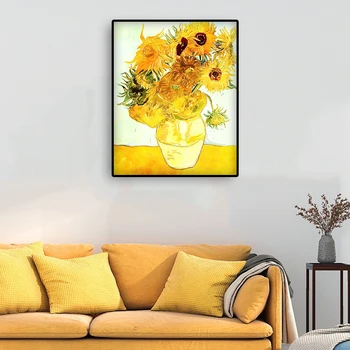 Laeacco Van Gogh Slnečnice Plátno Na Maľovanie Moderné Nástenné Art Olejomaľba, Spálne, Obývacia Izba Domova Plagát A Vytlačí Obrázok