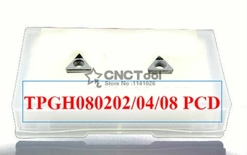 Ree poštovné 2 KS TPGH080202 / TPGH080204 / TPGH080208 PCD Diamond vložky nudné bar cnc stroj Factory Outlet