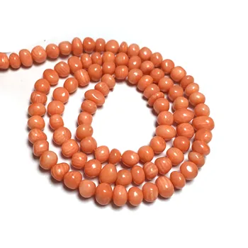 2020 Nové Dámske DIY Náramok, Náhrdelník Šperky Perličiek Vynikajúci Darček Orange Coral Guľôčka Veľkosti 5-6 mm