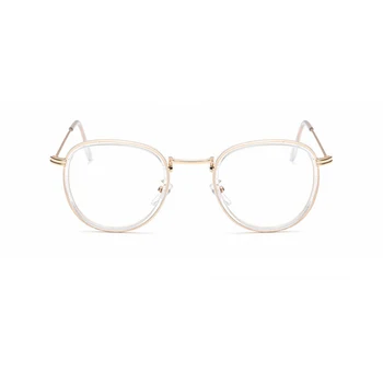 Novo navrhnutý dámske okuliare 2019 opticky kovový rám leopard tlač jasný objektív sklenených pohárov zlatá námestie okuliare mužov UV400