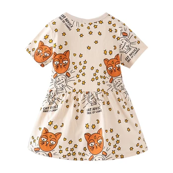 SAILEROAD Batoľa Šaty pre Dievčatá Oblečenie 2019 Bavlna Bežné Princezná Šaty Mačka Roztomilý Detský Šaty Deti, Detské Oblečenie