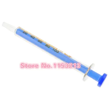 Sklenené injekčné Striekačky Modrá Core Sklo Sampler 1 ml Laboratórne Sklo Sklo Injektor Dĺžka 102 mm, vonkajší Priemer 8 mm 10 ks/pk