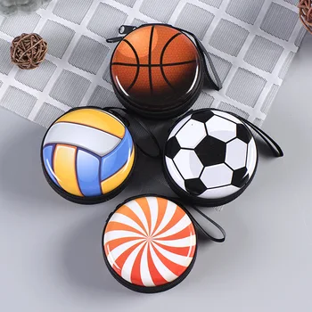 12pc/veľa Basketbal, Futbal a Volejbal kolo tin železa box / mini puzdro / kovové veci/mince skladovanie taška/headset taška