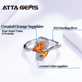 Orange Sapphire Mincový Striebro Krúžok pre Ženy, Svadobné Party Strieborné Šperky Vytvorené Sapphire Svadobné Kapela Najvyššej Kvality Jewelrys