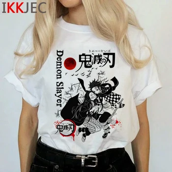 Démon Vrah Harajuku Anime T Shirt Ženy Kimetsu Č Yaiba Ullzang Legrační Karikatúra T-shirt 90. rokov Cool Tričko Grafický Hornej Tees Žena