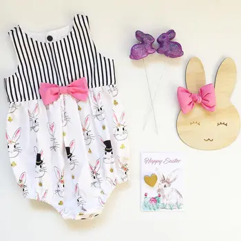 Pudcoco Dievča Oblečenie Bavlna Roztomilý Novorodenca Dievča Dieťa Bunny Králik Romper Jumpsuit Oblečenie Oblečenie