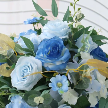 JAROWN Prispôsobiť Svadobný Kvet Riadok Arch Kvetina Stand Dekorácia Umelé Kvety, Kvetinové Modrá Zlatá Kvetina Loptu Party Decor