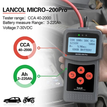 Lancol Micro200Pro 12v Kapacita Batérie Tester autobatérie Tester Pre Garáž a dielňa Auto Nástroje Mechanické