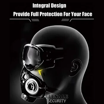 2020 Prachu Masku, Respirátor S Bezpečnostné Okuliare Dual Filtre celotvárová Maska Windproof Pre Tesár Builder Leštenie protiprachová