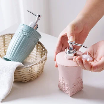 Nový Európsky vyrezávané dávkovač tekutého mydla sprcha 400 ml sprchový gél ručné sprchy kontajner na kúpeľňa kuchynské potreby