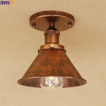 IWHD Ameican Hrdze Edison LED Stropné Svietidlá Svietidlá, Obývacia Izba Lampa Flush Mount Stropné svietidlo Priemyselné Svietidlo Osvetlenie