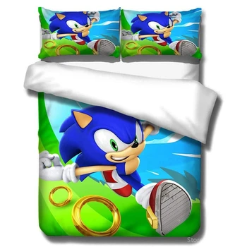 3D Sonic The Hedgehog Deti posteľná bielizeň Nastaviť Perinu obliečky na Vankúše Cumlík Kryt Obliečky posteľné Prádlo Twin Plný King Size Queen