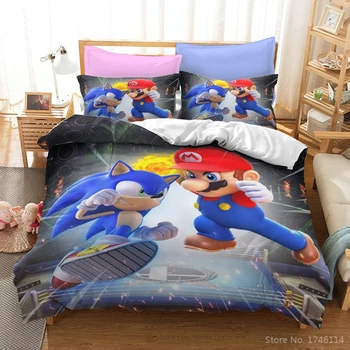 3D Sonic The Hedgehog Deti posteľná bielizeň Nastaviť Perinu obliečky na Vankúše Cumlík Kryt Obliečky posteľné Prádlo Twin Plný King Size Queen