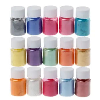 15 Farieb Sľudový Prach Epoxidové Živice Farbivá Perla Pigment Prírodné Sľudy Minerálny Prášok