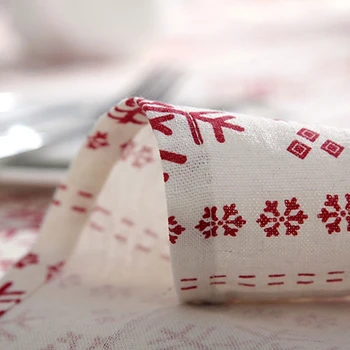 Vianočné Dekorácie, Ozdoby, Červený Snowflake Tlač Obrus Jedálenský Stôl Dekor Obrus Domovskú Scénu Rozloženie Rekvizity