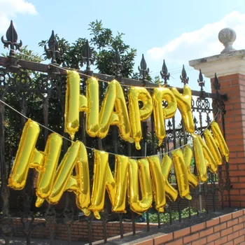 ŠŤASTNÝ HANUKKAH Banner Chanuka Bunting Židovskej Oslavy Festival Svetiel Hanukkah zlaté balóny garland Dekor