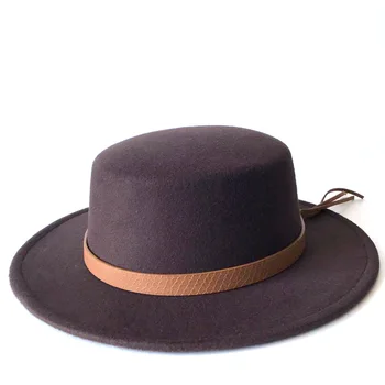Noví ľudia, sombrero bowler cirkvi plstený klobúk čiapky pre ženy Žltý pás spp chapeau femme Ročník módnej čiernej hore cítil fedora klobúk