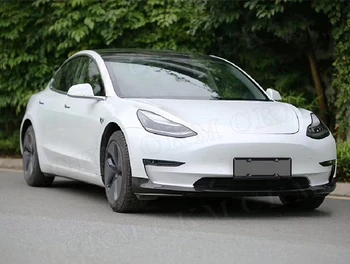 Suché Uhlíkových vlákien Auto Predný Nárazník Pery Štiepačky Spojler pre Tesla Model 3 2018 2019 2020 Hlavu Bradou Stráže Auto Styling
