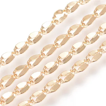 10m Spájkovanie Mosadze Bar Reťazí Twist Reťazca retiazky Reálne 18K Zlatom pre Šperky, Takže DIY Náramok Náhrdelník
