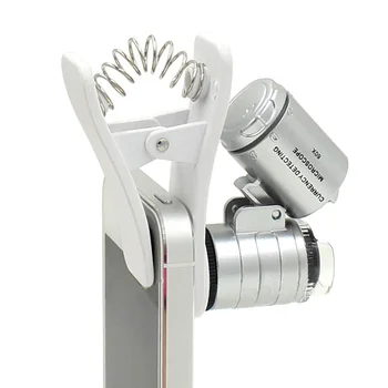 60x Ručné Mikroskop Loupe Mene Detekciu s LED a UV Svetla, Mobilný Telefón, Mini Prenosné Klip Lupa Mikroskop