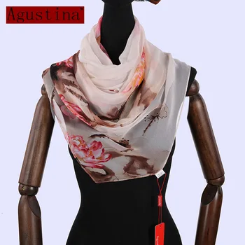 2018 šifón letné módy šatku luxusné shawsl ženy značky vysokej kvality dlho vytlačené scarfs pre dámy kvety kvetinové šatky