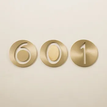 Mosadz originálny dizajn Nordic dvere prihlásiť tvorivé jednoduché kolo digitálne dekorácie číslo domu