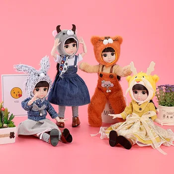 BJD Módne Bábiky 36 cm Roztomilý Zvierat série bábik králik myš, pes, prasa 16 kĺbov DIY bábiky Módne bábiky cosplay bábika Dievčatá dary