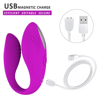 USB Nabíjateľné U Typu Vibračné Dildo Diaľkové Ovládanie sexuálnu Hračku pre Ženy, G Mieste Klitorisu Análny Stimulovať Dospelých Hračka pre Pár použitie