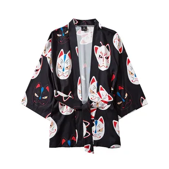 Japonské Kimono Ázijské Yukata Muži Ženy Lete Kimonos Jacke Tradičné Orient Etnických Cardigan Päť Bod Rukávy Plášť, Blúzky