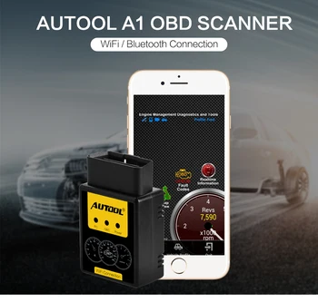 AUTOOL A1 OBD Skener ELM327 Bluetooth Auto OBDII Diagnostický Nástroj, WIFI Automobilový OBD2 ELM 327 Scan Vyhovovali iPhone Android