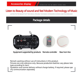 5 Palcový 7.4 V Aute Bluetooth 2.1 Hi-Fi Basy Power AMP Mini Auto Auto Zosilňovač, Rádio Audio Digitálny Zosilňovač USB TF Diaľkové Ovládanie
