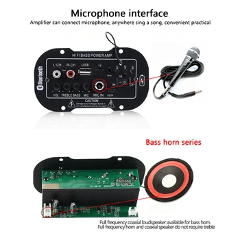 5 Palcový 7.4 V Aute Bluetooth 2.1 Hi-Fi Basy Power AMP Mini Auto Auto Zosilňovač, Rádio Audio Digitálny Zosilňovač USB TF Diaľkové Ovládanie