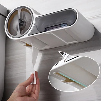Wc Tkaniva Box Multifunkčné Toaletného Papiera Držiak Na Stojan Vodotesný Montáž Na Stenu Roll Papierové Krabice Polica Kúpeľňových Doplnkov