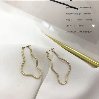 2020 Nový Kórejský Vintage Veľké Geometrické Náušnice Pre Ženy Zlato Strieborná Farba Handmade Náušnice Nepravidelný Náušnice, Módne Šperky