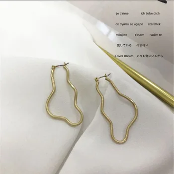 2020 Nový Kórejský Vintage Veľké Geometrické Náušnice Pre Ženy Zlato Strieborná Farba Handmade Náušnice Nepravidelný Náušnice, Módne Šperky