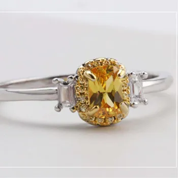 CC Luxusné Strieborné Prstene Pre Ženy Jednoduché Žltý Diamant Cubic Zirconia Navrhnúť Krúžok Vintage Šperky, Svadobné Svadobné Bijoux CC1499