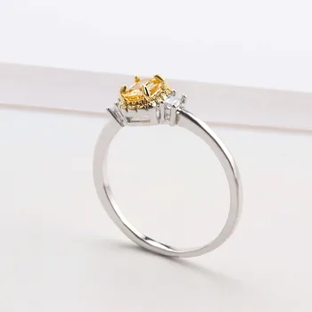 CC Luxusné Strieborné Prstene Pre Ženy Jednoduché Žltý Diamant Cubic Zirconia Navrhnúť Krúžok Vintage Šperky, Svadobné Svadobné Bijoux CC1499