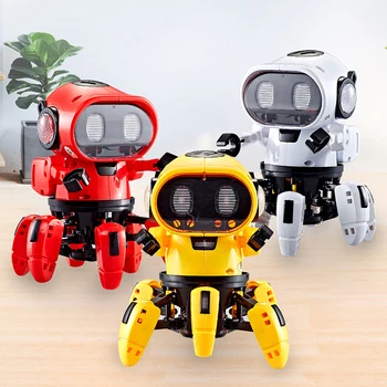 Rozsvietiť Hračky 6 Pazúry Robot Stúpania Octopus Spider Roboty Acousto-optické Automatické Vozidla Darček k Narodeninám Hračky pre Deti Deti