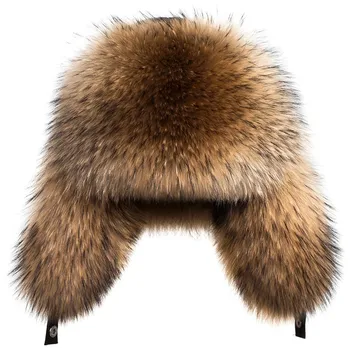 Nové Zimné Luxusné Prírodné Fox Kožušinové Čiapky pre mužov Značky Mužský klobúk Zime Teplé mýval Kožušiny Bombardér čiapky