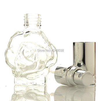 Sprej Čerpadlo 12 ML Fľaša Sklo Kozmetické Toner Ampulka Transparentné Rose Tvar Prázdny Rozprašovač Prenosné Parfum Naplniteľné Fľaše 20pcs