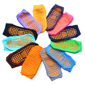 12 párov / veľa Trampolína ponožky pre dospelých & dieťaťa Vnútorné športové ponožky protišmyková podlaha ponožky ženy bavlna jogy ponožky Foot masáž