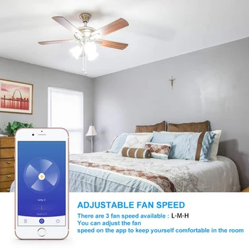 WiFi Smart Stropný Ventilátor Svetlo na Stenu Switch,Smart Života/Tuya APP Remote Rôzne Rýchlosti Ovládanie, Kompatibilné s Alexa a Domovská stránka Google