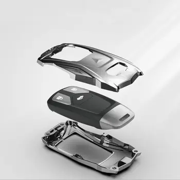 TPU + Zliatiny Ochrana Kľúča Vozidla Prípade Pokrytie Pokožky Shell Pre AUDI A4 A4L A5 Q5 Q7, TT 2016 2017 príveskom 2016 2017 2018 Styling