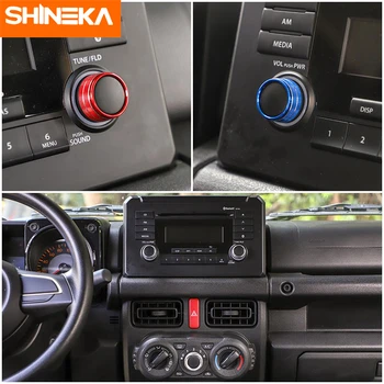 SHINEKA Interiéru Vozidla Audio Manuálna Klimatizácia Prepnúť Tlačidlo Gombík Dekorácie Krúžok Doplnky Na Suzuki Jimny 2019+
