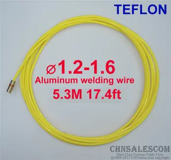 CHNsalescom Panasonic MIG Zváranie PTFE Líniové 1.2-1.6 Zvárací Drôt Konektory 5.3 M 17.4 ft Žltá