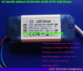 Doprava zdarma 1 Ks 10-18x3W 650mA LED Driver 30W 40W DC30-60V High Power LED Powr Dodávky Pre Svetlomet