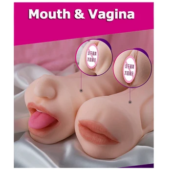 Deep Throat Orálny Sex Hračky pre Mužov, Masturbácia, Silikónové Jazyk Umelé Vagíny, Ústa Mačička Simulácia Muž Vaginálne Masturbator