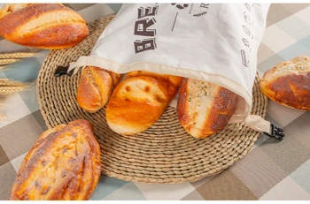Organická Bavlna Chlieb Taška Opakovane Premium Chlieb Taška Pekáreň Dodávky Recyklovateľné Udržateľného Bielizeň Chlieb Tašky Pre Bagety