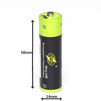 2 ks/veľa ZNTER AA Nabíjateľné Batérie 1,5 V AA 1700mAh USB Nabíjanie Lítiových Batérií Bateria bez Micro USB Kábel